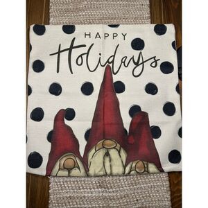 Gnome Christmas throw pillow case cover 17 x 17 New